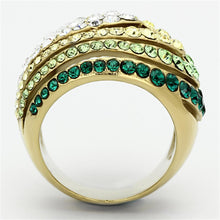 Load image into Gallery viewer, TK1145 - IP Gold(Ion Plating) Stainless Steel Ring with Top Grade Crystal  in Multi Color