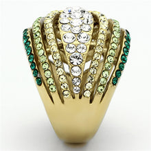 Load image into Gallery viewer, TK1145 - IP Gold(Ion Plating) Stainless Steel Ring with Top Grade Crystal  in Multi Color