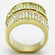 Load image into Gallery viewer, TK1146 - IP Gold(Ion Plating) Stainless Steel Ring with Top Grade Crystal  in Multi Color