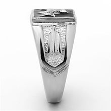 Load image into Gallery viewer, TK1158 - High polished (no plating) Stainless Steel Ring with Top Grade Crystal  in Clear