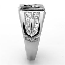 Load image into Gallery viewer, TK1158 - High polished (no plating) Stainless Steel Ring with Top Grade Crystal  in Clear