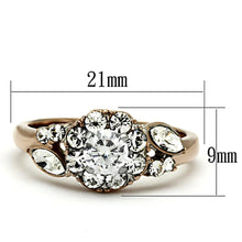 Load image into Gallery viewer, TK1164 - Two-Tone IP Rose Gold Stainless Steel Ring with AAA Grade CZ  in Clear