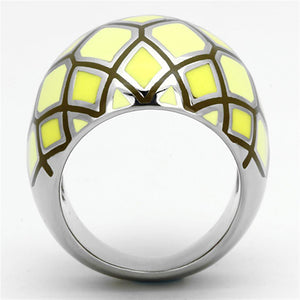 TK1173 - High polished (no plating) Stainless Steel Ring with Epoxy  in Multi Color