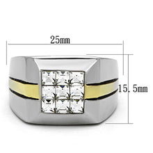 Load image into Gallery viewer, TK1178 - Two-Tone IP Gold (Ion Plating) Stainless Steel Ring with Top Grade Crystal  in Clear