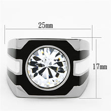 Load image into Gallery viewer, TK1181 - High polished (no plating) Stainless Steel Ring with Top Grade Crystal  in Clear