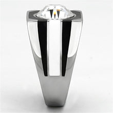 Load image into Gallery viewer, TK1181 - High polished (no plating) Stainless Steel Ring with Top Grade Crystal  in Clear