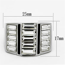 Load image into Gallery viewer, TK1185 - High polished (no plating) Stainless Steel Ring with Top Grade Crystal  in Clear