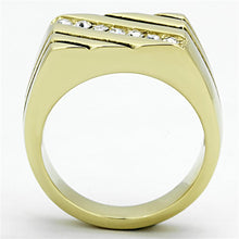 Load image into Gallery viewer, TK1190 - IP Gold(Ion Plating) Stainless Steel Ring with Top Grade Crystal  in Clear