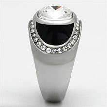 Load image into Gallery viewer, TK1199 - High polished (no plating) Stainless Steel Ring with Top Grade Crystal  in Clear