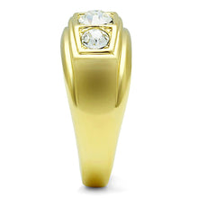 Load image into Gallery viewer, TK119G - IP Gold(Ion Plating) Stainless Steel Ring with Top Grade Crystal  in Clear