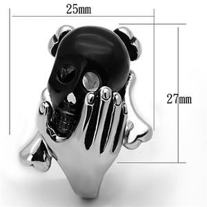 TK1206 - Two-Tone IP Black Stainless Steel Ring with Epoxy  in Jet