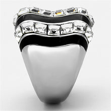 Load image into Gallery viewer, TK1213 - High polished (no plating) Stainless Steel Ring with Top Grade Crystal  in Clear