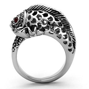 TK1215 - High polished (no plating) Stainless Steel Ring with Top Grade Crystal  in Siam