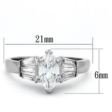 Load image into Gallery viewer, TK1220 - High polished (no plating) Stainless Steel Ring with AAA Grade CZ  in Clear