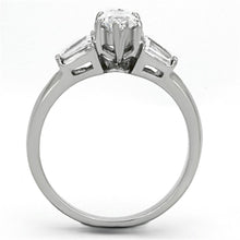 Load image into Gallery viewer, TK1220 - High polished (no plating) Stainless Steel Ring with AAA Grade CZ  in Clear