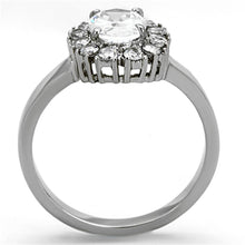 Load image into Gallery viewer, TK1223 - High polished (no plating) Stainless Steel Ring with AAA Grade CZ  in Clear