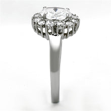 Load image into Gallery viewer, TK1223 - High polished (no plating) Stainless Steel Ring with AAA Grade CZ  in Clear