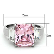 Load image into Gallery viewer, TK1224 - High polished (no plating) Stainless Steel Ring with AAA Grade CZ  in Rose