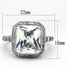 Load image into Gallery viewer, TK1226 - High polished (no plating) Stainless Steel Ring with AAA Grade CZ  in Clear