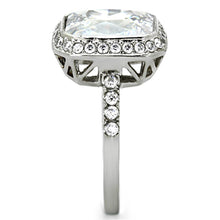 Load image into Gallery viewer, TK1226 - High polished (no plating) Stainless Steel Ring with AAA Grade CZ  in Clear