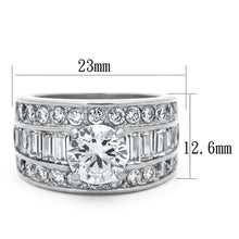 Load image into Gallery viewer, TK1232 - High polished (no plating) Stainless Steel Ring with AAA Grade CZ  in Clear