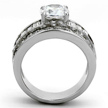 Load image into Gallery viewer, TK1232 - High polished (no plating) Stainless Steel Ring with AAA Grade CZ  in Clear