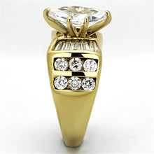 Load image into Gallery viewer, TK1235 - IP Gold(Ion Plating) Stainless Steel Ring with AAA Grade CZ  in Clear