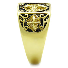 Load image into Gallery viewer, TK127G - IP Gold(Ion Plating) Stainless Steel Ring with Epoxy  in Jet