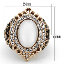 Load image into Gallery viewer, TK1286 - IP Rose Gold(Ion Plating) Stainless Steel Ring with Synthetic Cat Eye in White