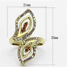 Load image into Gallery viewer, TK1289 - IP Gold(Ion Plating) Stainless Steel Ring with Top Grade Crystal  in Multi Color