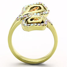 Load image into Gallery viewer, TK1289 - IP Gold(Ion Plating) Stainless Steel Ring with Top Grade Crystal  in Multi Color