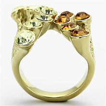 Load image into Gallery viewer, TK1291 - IP Gold(Ion Plating) Stainless Steel Ring with Top Grade Crystal  in Multi Color