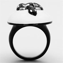 Load image into Gallery viewer, TK1295 - Two-Tone IP Black Stainless Steel Ring with Epoxy  in White