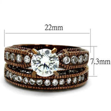 Load image into Gallery viewer, LOTK1318LC - IP Coffee light Stainless Steel Ring with AAA Grade CZ  in Clear