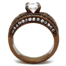Load image into Gallery viewer, LOTK1318LC - IP Coffee light Stainless Steel Ring with AAA Grade CZ  in Clear