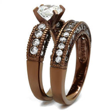 Load image into Gallery viewer, LOTK1318LC - IP Coffee light Stainless Steel Ring with AAA Grade CZ  in Clear