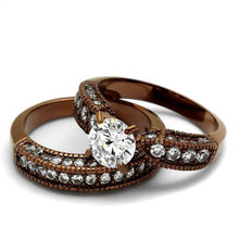 Load image into Gallery viewer, LOTK1318LC - IP Coffee light Stainless Steel Ring with AAA Grade CZ  in Clear