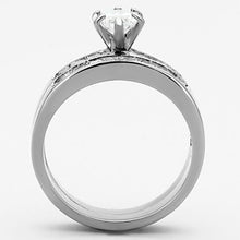 Load image into Gallery viewer, TK1319 - High polished (no plating) Stainless Steel Ring with AAA Grade CZ  in Clear