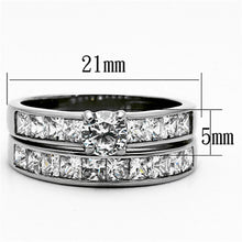 Load image into Gallery viewer, TK1321 - High polished (no plating) Stainless Steel Ring with AAA Grade CZ  in Clear