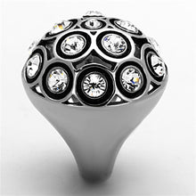 Load image into Gallery viewer, TK1325 - High polished (no plating) Stainless Steel Ring with Top Grade Crystal  in Clear