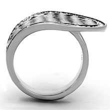 Load image into Gallery viewer, TK1328 - High polished (no plating) Stainless Steel Ring with Top Grade Crystal  in Clear