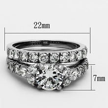 Load image into Gallery viewer, TK1331 - High polished (no plating) Stainless Steel Ring with AAA Grade CZ  in Clear