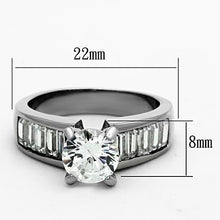 Load image into Gallery viewer, TK1332 - High polished (no plating) Stainless Steel Ring with AAA Grade CZ  in Clear