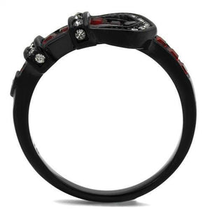 TK1334J - IP Black(Ion Plating) Stainless Steel Ring with Top Grade Crystal  in Multi Color