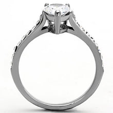 Load image into Gallery viewer, TK1337 - High polished (no plating) Stainless Steel Ring with AAA Grade CZ  in Clear