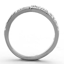 Load image into Gallery viewer, TK1338 - High polished (no plating) Stainless Steel Ring with Top Grade Crystal  in Clear