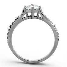 Load image into Gallery viewer, TK1339 - High polished (no plating) Stainless Steel Ring with AAA Grade CZ  in Clear