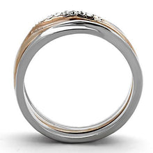 Load image into Gallery viewer, TK1340 - Two-Tone IP Rose Gold Stainless Steel Ring with Top Grade Crystal  in Clear