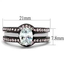 Load image into Gallery viewer, LOTK1344PC - Two Tone IP Dark Brown (IP coffee) Stainless Steel Ring with AAA Grade CZ  in Clear