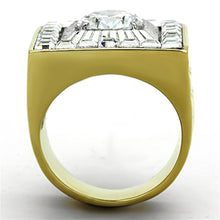 Load image into Gallery viewer, TK1359 - Two-Tone IP Gold (Ion Plating) Stainless Steel Ring with AAA Grade CZ  in Clear